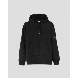 CP COMPANY 10CMSS047A 005086W BLACK SWEATSHIRTS - SWEAT HOODED DIAGONAL RAISED FLEECE